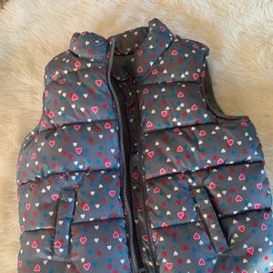 Silver vest with blue & pink hearts. Size 3t